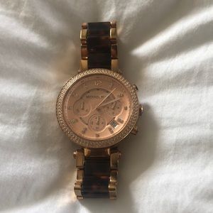 Michael Kors Rose Gold & Tortoise Watch